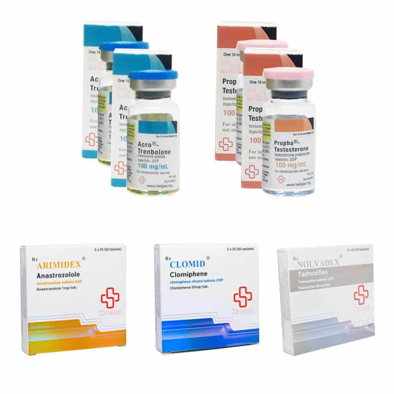 PACK PRÊMIO DE MASSE SECHE PROPIONATO DE TESTOSTERONA ACETATO DE TREMBOLONA PCT 6 semanas Beligas Pharmaceuticals International
